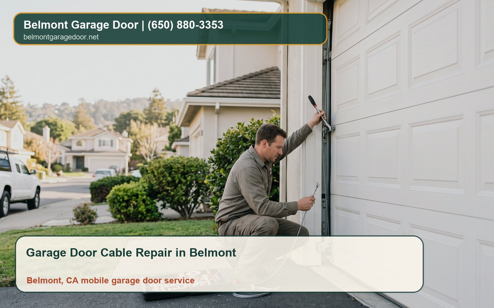 Garage Door Cable Repair in Belmont