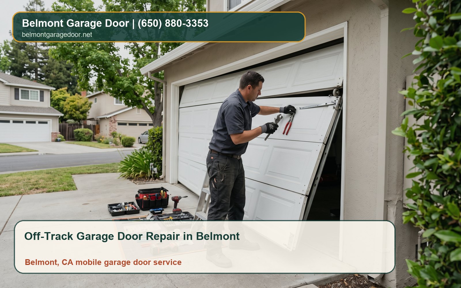 Off-Track Garage Door Repair in Belmont
