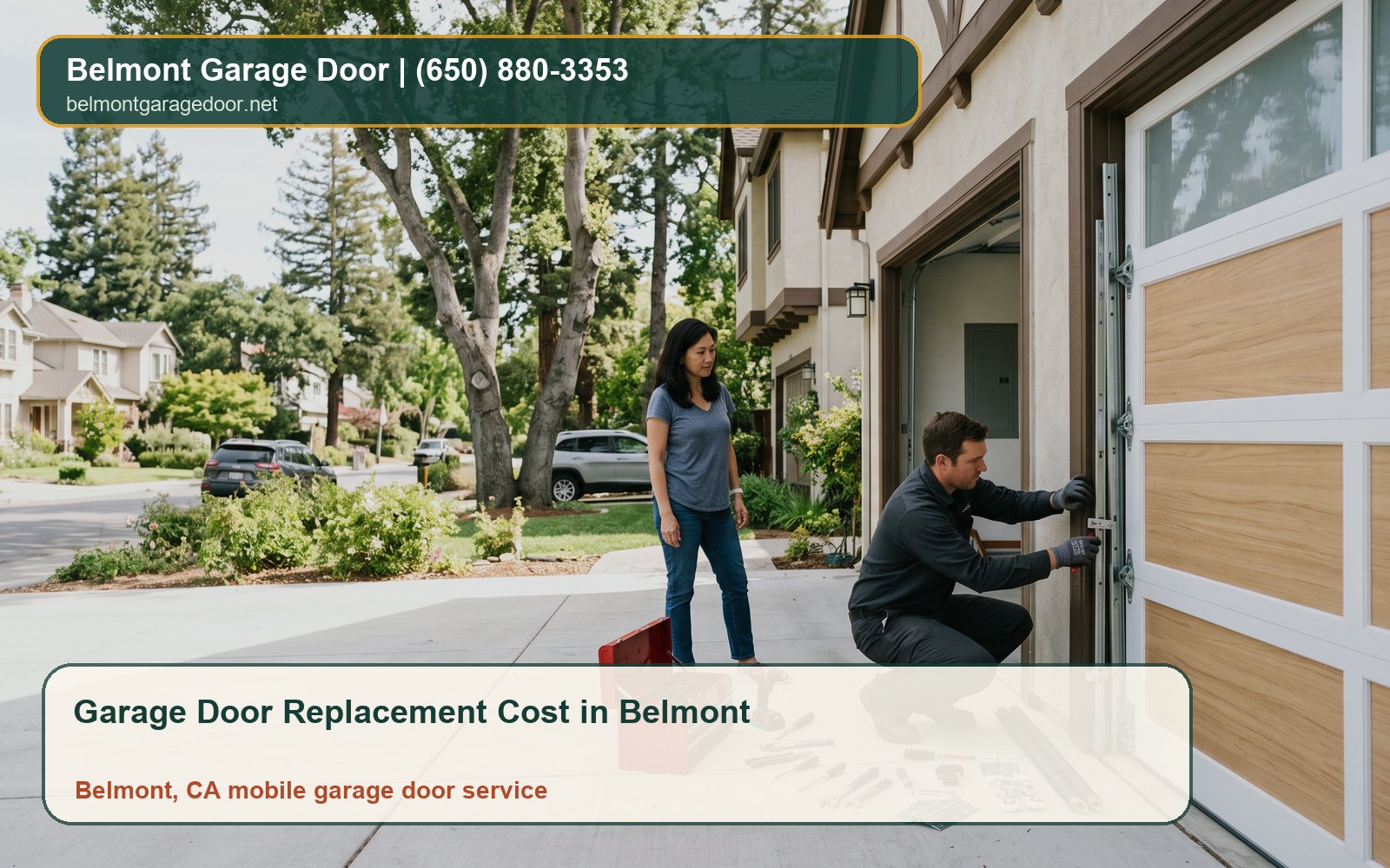 Garage Door Replacement Cost in Belmont