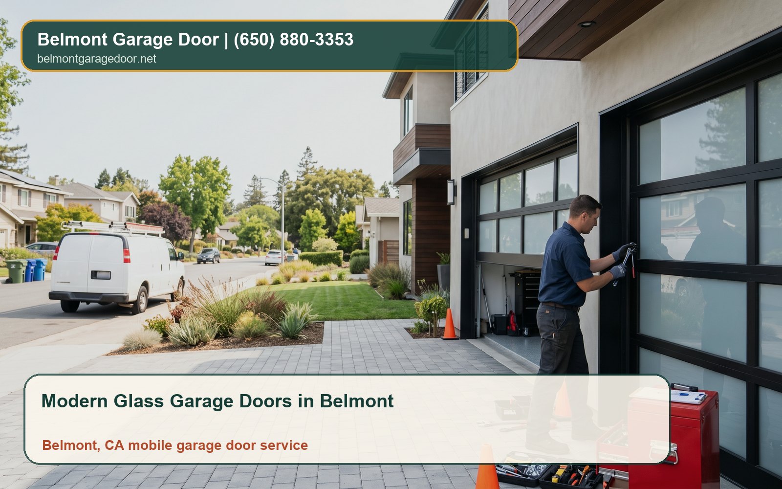 Modern Glass Garage Doors in Belmont